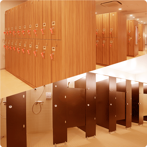 レッスン後も混み合わないゆとりのロッカー＆個室シャワー